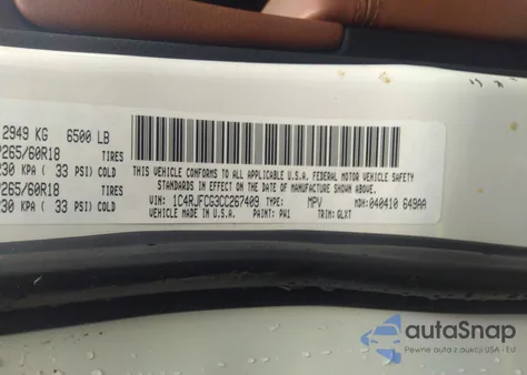 2012 Jeep Grand Cherokee Overland from USA, damaged, VIN 1C4RJFCG3CC267409